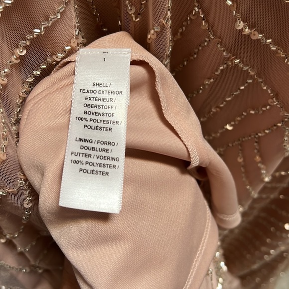 NWT Stunning Adrianna Papell Blush Beaded Dress - Picture 7 of 8